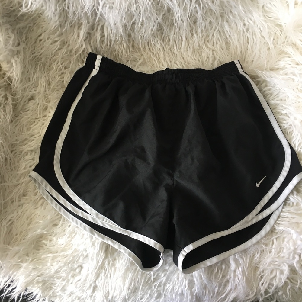 Nike black and white running shorts